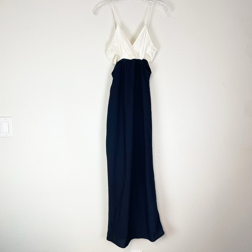 Zara Midi Dress Womens Small Two-Toned Black Ivory Cut-out Sleeveless
